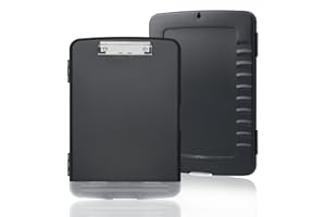 POERMA Appunti in Plastica, Appunti da 2 Pezzi Portablocco A4 con Clip Board a Basso Profilo e Scomparto per Penna Separato, Scrittura Fluida per la Fornitura di Aule per Ufficio