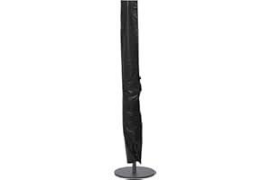 Woodside Black Jumbo Outdoor Garden Cantilever/Banana Parasol Umbrella Cover 0.24-0.45m x 1.92m/0.75ft-1.4ft x 6.25ft