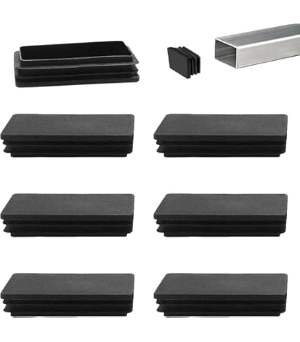 Tappi Per Tubi Rettangolari 60x30mm - 5 Pezzi Nero, In Polietilene, Per Estremit&agrave; Tubi
