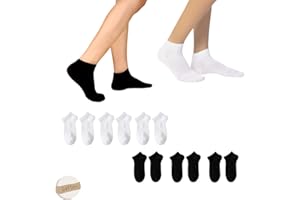 lurensa (Pack de 6) Calcetines tobilleros mujer cortos unisex de algodón transpirables – pack medias cortas para deporte, ciclismo, trabajo-shocks-sport Talla 35-40