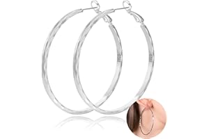 RANKEEF Ohrringe Silber 925 Creolen Echt Silber Ohrringe Damen Creolen Gold Groß 14 Karat Vergoldete Ohrringe Hypoallergene Ohrringe Gold Creolen 20/30/40/50/60/70mm