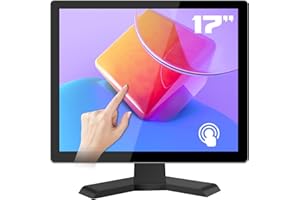 Thinlerain Monitor táctil de 17 Pulgadas, 10 Puntos 4:3 HD 1280x1024 con Puerto HDMI, VESA, Pantalla táctil para PC POS Win 10 11, Altavoces Integrados