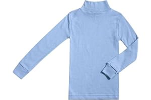 BABIDU Maillot de Corps Unisexe Enfant, col mi-Haut, Gamme Punt NOU, Manches Longues, Coton et Polyester, pour garçons et Filles de 2 à 16 Ans