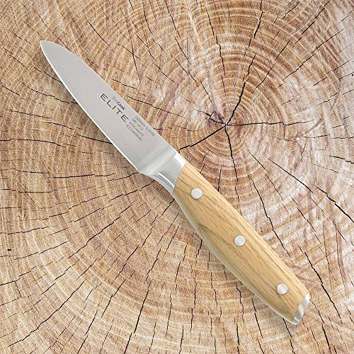 ProCook Elite Oak X70 Messerset mit dreifach vernieteten Griffen aus Eichenholz, 3-teilig, Gemüsemesser, Universalmesser und kleines Santoku - 2