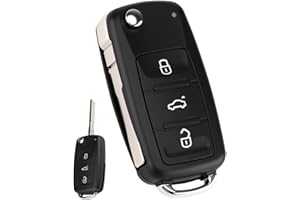 LUMITREX 3 Tasten Autoschlüssel Gehäuse für VW, Auto Fernbedienung Gehäuse, Ersatz Klapp Autoschlüsselgehäuse Kompatibel mit Passat und SEAT usw