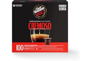 Caffè Vergnano 1882 Èspresso Cremoso, 100 Capsule, Compatibili Nespresso, Compostabili