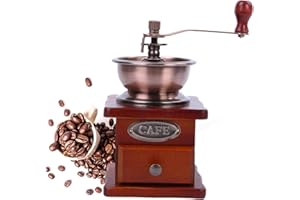 JYIBINEE Moulin à café 17 ml durable facile à utiliser classique manuel à manivelle machine à grains en bois pour la maison moulin à café