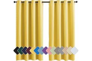 MENGH Schlafzimmer Gardinen Gardinen Schal Blickdicht Geräuschreduzierung leichte weiche, für Dekoration Weihnachten gelb 1 Stück, 100x160cm(HxB)