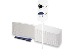 ‎CUWELT CUWELT 30Stk Pflanzenschilder Plastik, 28 cm Kunststoff Kräuterschilder Wasserfest, Weiß Groß Pflanzschilder zum Beschriften für Baumschulen Pflanzen Zierpflanzen Blumen Gemüse Garten