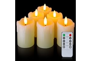 ‎HOMEMORY Homemory Flammenlose Echteswachs LED Kerzen mit Fernbedienung, 400 Stunden+ Teelichter mit Timer, flackernde Votivkerzen, 5,1 x 7,6 cm Kerzen mit batterie 6 Stück für Hochzeit