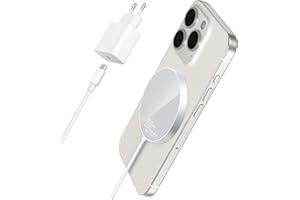 KLIHD Ładowarka magnetyczna bezprzewodowa stacja ładująca do iPhone'a: indukcyjna bezprzewodowa podkładka ładująca kompatybilna z iPhone 16 15 14 13 12 i Air Pods 3 2 Pro z adapterem 20W