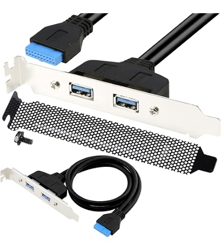 CY Cavo interno quattro USB 2.0 e USB 3.0 femmina per montaggio da pannello a scheda madre Cavo deflettore da 9 pin 19 pin 20 pin con staffa PCI 50 cm