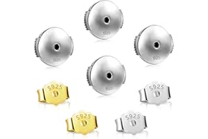 LANCHARMED Fermoirs de boucles d'oreilles en argent sterling 925