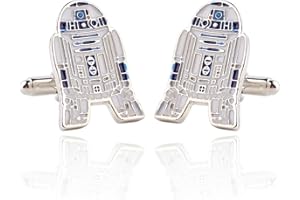 GAUEIOUR Boutons de manchette R2D2 style film de science-fiction, accessoires de film de mode, accessoires de chemise personnalisés pour hommes, boutons de manchette en alliage, cadeaux pour fans,
