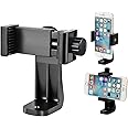 Phone Tripod Mount Adapter/Universal Tripod Cell Phone Holder, Fits Any Smartphone & All Types of Tripods, 1/4" Standard Screw, Rotating Vertical And Horizontal
