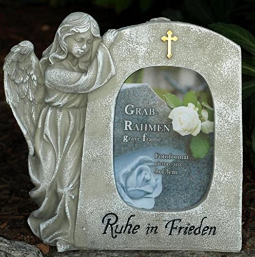 Grabschmuck Grabengel stehend an Deko Grabstein. Höhe 21cm - 3