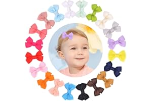 VNEWSCHI Baby Hair Clips and Grosgrain Ribbon Bows - Mini Alligator Pins Hair Accessories for Toddlers, Little Girls and Kids