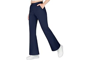 BIG ELEPHANT Leggings a Zampa per Ragazze Tasche Laterali e Fascia Elastica – Pantaloni Sportivi per Bambine attive