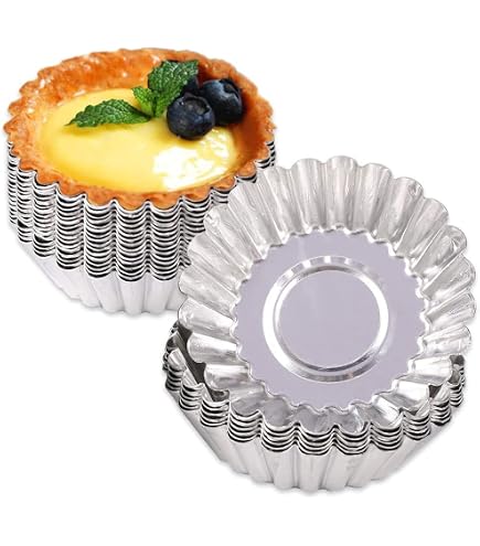 Tupukom 100 Pcs Disposable Aluminum Foil Cups Baking Bake Muffin Cupcake Tin Mold Round Egg Tart Tins Mold Mould