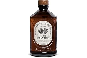 BACANHA - Sirop Bio et Brut - Sirop saveur Framboise - Pour Eau, Apéritif, Cocktail, Limonade et Thé Glacé - 400 mL