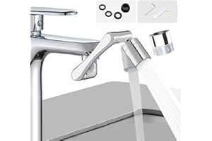 CHONGCIN Extension Robinet Cuisine 2 Modes,Robinet à Rallonge Rotatif Multifonctionnel,Embout Robinet 1440° Rotatif,Rallonge Robinet Lavabo,Flexible Prolongateur Robinet,Robinet Pivotant en Laiton