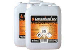 Kaminethanol Icking 20 Liter Bioethanol 100% (2 x 10 L) Premium Qualität - direkt vom Hersteller für Ethanol Kamine, Alkohol-Brenner, Terrasenfeuer, Raumfeuer und Gartenfackeln