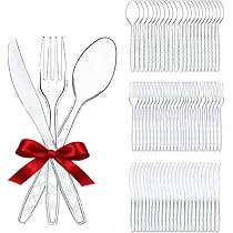 Posate Di Plastica Riutilizzabili Nero - 200 Pezzi (100 Forchette + 100 Coltelli), Per Feste - Foto 8