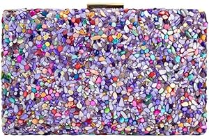 MODELISA - Bolso Clutch Cartera De Mano Cadena De Hombro Piedras Boda Noche Evento Mujer