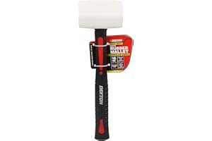 Dekton 16oz White Rubber Mallet with Fiberglass Handle-Durable & Lightweight| Non-Marring Head| Comfortable Grip| Shock-Absorbing Fiberglass Handle| Versatile Tool for Hammering, Tapping, Carpentry