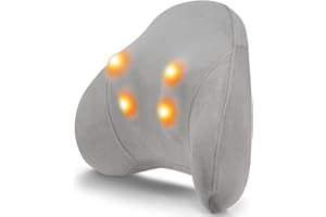 BIBIRE Appareil de Massage Shiatsu 3D Sans Fil | Massage des Tissus Profonds pour Cou, Épaules, Dos & Lombaire | Fonction Chaleur | Rechargeable, Portable pour Maison,