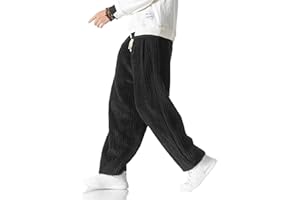 BoShiNuo Pantalon sarouel japonais d'hiver en velours côtelé pour homme, pantalon de jogging décontracté, hip-hop, rue pour homme