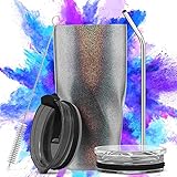 Avoalre Mug Isotherme Etanche Café 20OZ/580ML Tasse Isotherme Thé Hermetique INOX Mug de Voyage en Acier Inoxydable Double Paroi - Gris Anthracite