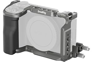 SMALLRIG ZV-E10 II HawkLock Schnellwechselkäfig-Kit für Sony ZV-E10 II mit Kabelklemme für HDMI, integrierter ergonomisch geformter Silikongriff, Schnellwechselplatte für Arca, QD-Buchse – 4949
