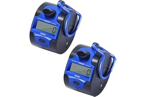 ALEEIK Lot de 2 compteurs manuels à cliquetis à 5 chiffres - Compteur de personnes rond - Compteur de rangs pour coaching, tricot, golf