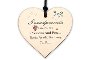 HONZEE Gifts for Grandparents Like You Are Precious And Few Thank You For All The Things You Do Wooden Hanging Plaque Sign Love Sign Grandad Nan Grandma Gift Wood Plaques