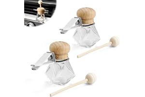 WJUAN 2 Pezzi Diffusore Profumo Auto, 8 ML Profumo per Auto Bottiglia, Elegante Semplice, Deodoranti per Auto Bottiglia, Adatto Riempire Profumi, Decorare Case, Uffici, Automobili