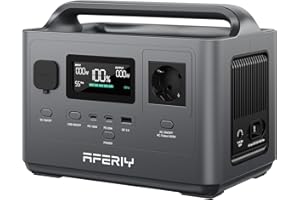 AFERIY 400W Tragbare Powerstation, 256Wh LiFePO4 Batterie, 1,2 Stunde Schnellladung, 5 Anschlüsse, Sinuswellen 230V, USV, Solargenerator für Camping, RV, Outdoors