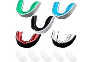 LUYUTTN 5 Stück Sport Zahnschutz Erwachsene und Kinder Sport Mundschutz,mit Tragbar Hygienebox,Mundschutz Boxen,Premium mundschutz,Geeignet für Rugby,Boxen,Mixed Martial Arts,Taekwondo und andere Sportarten