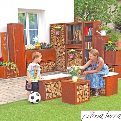 prima terra Regal-Bausatz Edelrost. Höhe 118cm, Breite 38cm, Tiefe 35cm - 6