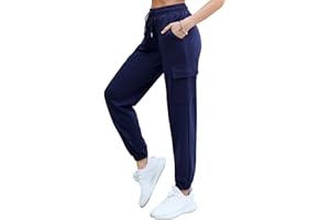 Bresdk Pantaloni Sportivi Donna Leggeri Pantaloni Tuta Cotone Larghi Comodi Jogging Fitness Sport Casual Pantalone Tasche Cargo