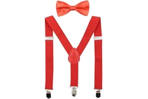 HANERDUN Zestawy Muszek dla Dzieci Elastyczne Regulowany Szelki W Litery Y Z Jedwabnymi Kokardkami Unisex