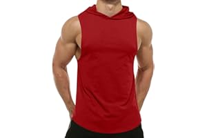 Cooleep Débardeur Homme Coton Tank Top Sport Tee Shirt sans Manche Homme Vetement Musculation à Capuche
