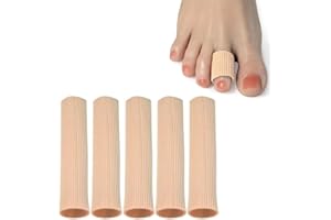 OPIURVY 5 Pezzi Manicotti per Dita Dei Piedi,Copri Dita in Gel Tagliabile,Protezione Dita Piedi in Silicone Tagliabile,Salva Punte e Proteggi Dita, Protezione Dita Piedi per Prevenire Vesciche(15 cm)