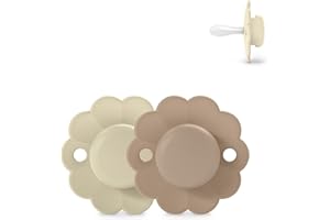 Suavinex, Pack 2 Chupetes Bebés 0/6 Meses, Redondo con Tetina Fisiológica de Silicona SX Pro, Tetina Simétrica, Plana, Flexible, Respeta el Desarrollo Bucodental, Apto Recién Nacido, Wonder Gray/Cork
