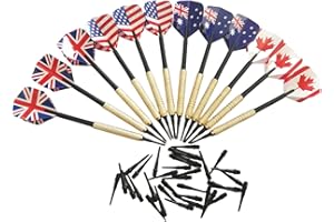 HRLORK Darts Set Plastic Soft Tip Darts Flights Black Nylon Darts Shafts