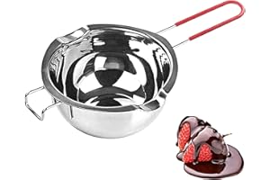 Stibtmr 400ml Creuset pour Bain Marie Bol De Fusion Bain Marie Fondoir À Chocolat en Acier Inoxydable Pot De Fusion pour La Cire Chaudière Chauffe Beurre