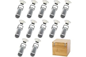 OUOQI 12 cierres de acero inoxidable para cajas, puertas, ventanas, muebles (sin cerradura)
