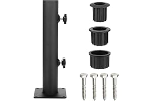 MAXANT Heavy Duty Steel Square Parasol Stand Base, Patio Umbrella Outdoor Holder, Umbrella Mount Clamp, Universal on Deck or Patio Umbrella Holder Stand, for Decks,patios,Picnic Tables,Docks,Pontoons (1)