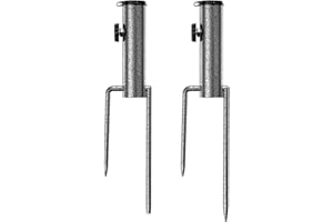Mikytoper Parasol Stand,Lawn Thorn Parasol Holder with Ground Spike for Beach Umbrella/Parasol/Garden Umbrella/Fishing Umbrella (two-pack)