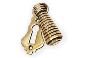Jones & Grey Reeded Regency Style Escutcheon Door Lock Cover - Antique Brass